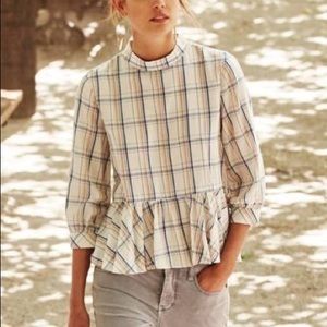 Maeve plaid peplum top